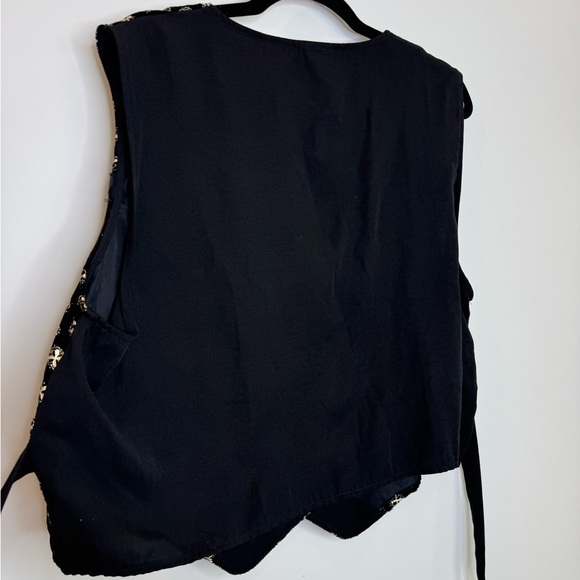 Vintage Cassino Black velour gold Patterned sleeveless vest size XL - Picture 8 of 8